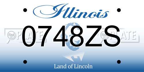 0748ZS Illinois License Plate