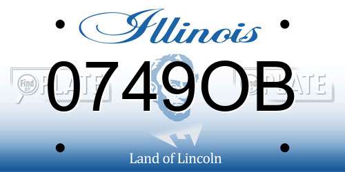 0749OB Illinois License Plate