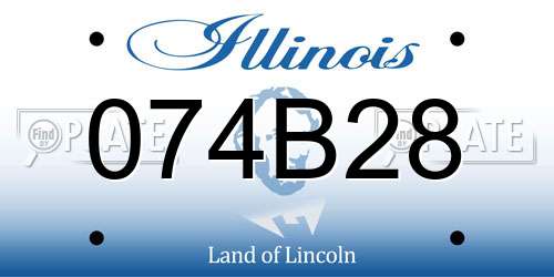 074B28 Illinois License Plate