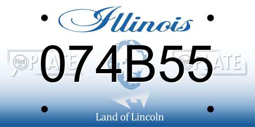 074B55 Illinois License Plate