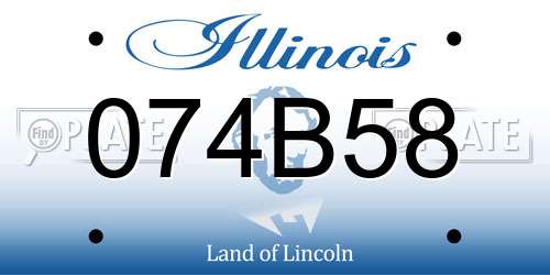 074B58 Illinois License Plate