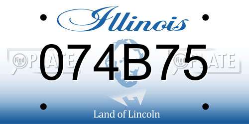 074B75 Illinois License Plate