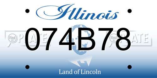 074B78 Illinois License Plate