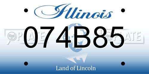 074B85 Illinois License Plate