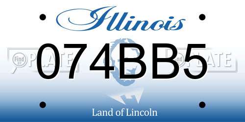 074BB5 Illinois License Plate