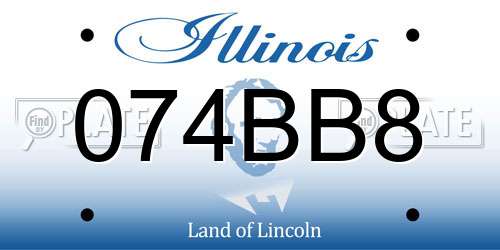 074BB8 Illinois License Plate