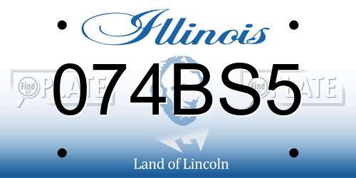 074BS5 Illinois License Plate