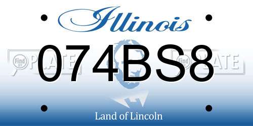 074BS8 Illinois License Plate