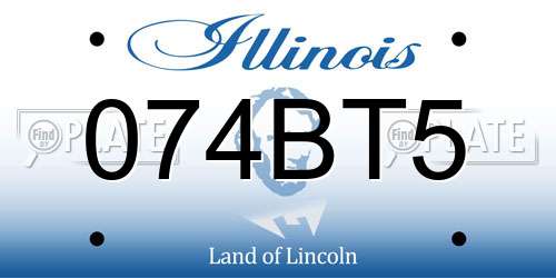 074BT5 Illinois License Plate