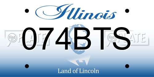 074BTS Illinois License Plate