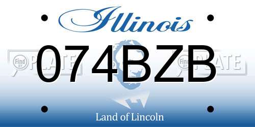 074BZB Illinois License Plate