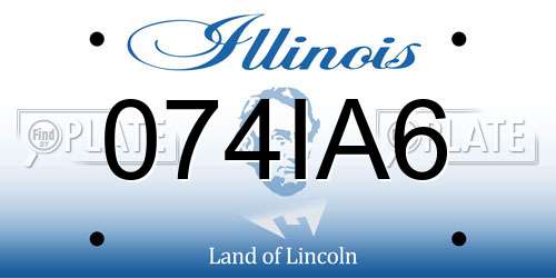 074IA6 Illinois License Plate