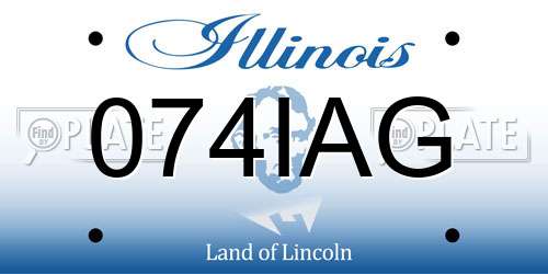074IAG Illinois License Plate