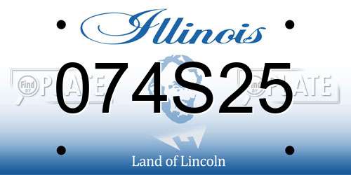 074S25 Illinois License Plate