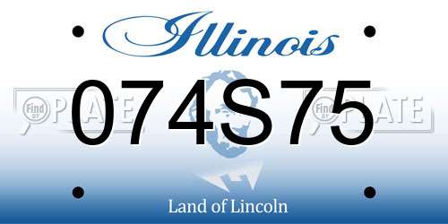 074S75 Illinois License Plate