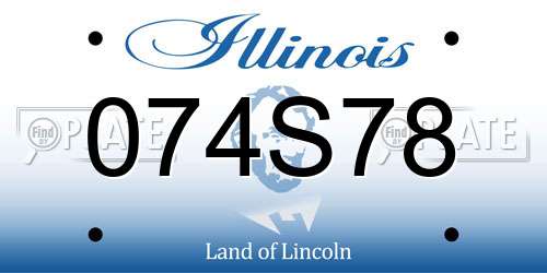 074S78 Illinois License Plate