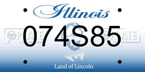074S85 Illinois License Plate