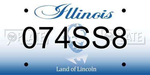 074SS8 Illinois License Plate