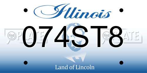 074ST8 Illinois License Plate