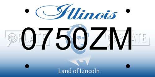 0750ZM Illinois License Plate