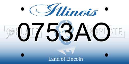 0753AO Illinois License Plate
