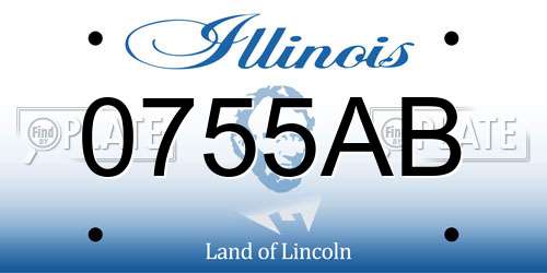 0755AB Illinois License Plate