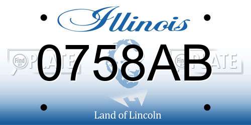 0758AB Illinois License Plate