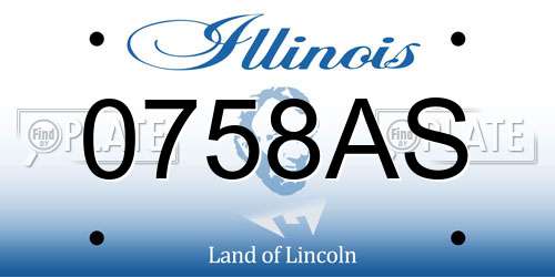 0758AS Illinois License Plate