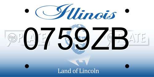 0759ZB Illinois License Plate