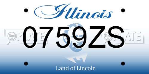 0759ZS Illinois License Plate