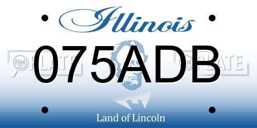 075ADB Illinois License Plate