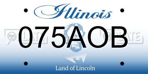 075AOB Illinois License Plate