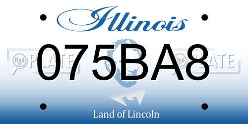 075BA8 Illinois License Plate