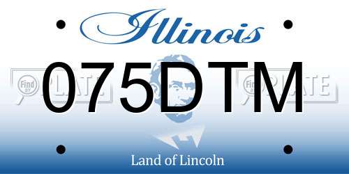 075DTM Illinois License Plate