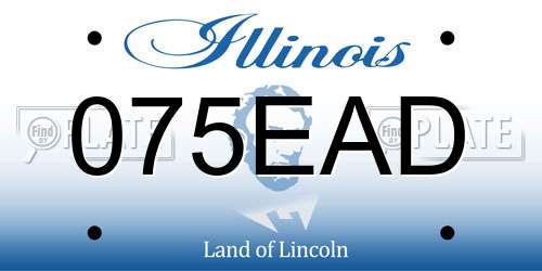 075EAD Illinois License Plate
