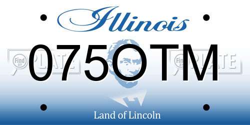 075OTM Illinois License Plate