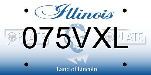 075VXL Illinois License Plate