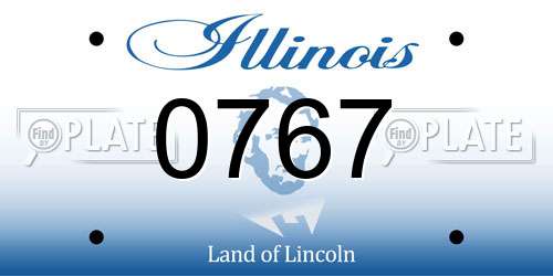0767 Illinois License Plate