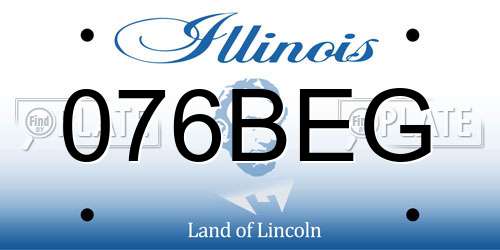 076BEG Illinois License Plate