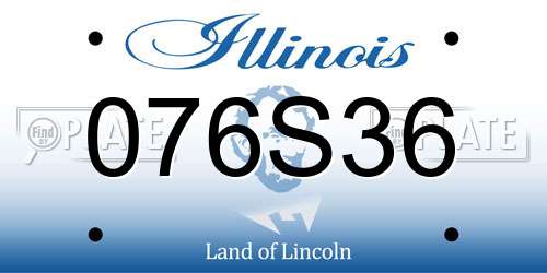 076S36 Illinois License Plate