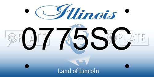 0775SC Illinois License Plate