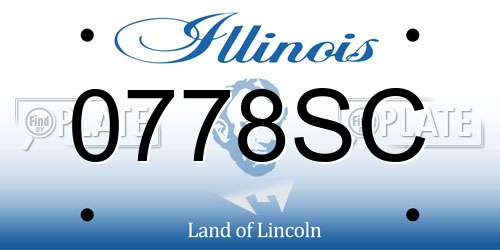 0778SC Illinois License Plate