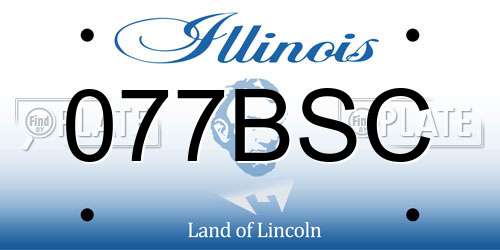 077BSC Illinois License Plate