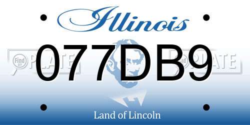 077DB9 Illinois License Plate