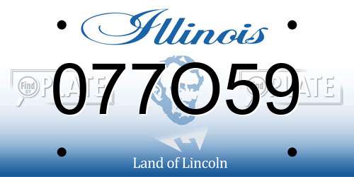 077O59 Illinois License Plate