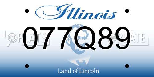 077Q89 Illinois License Plate