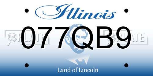 077QB9 Illinois License Plate