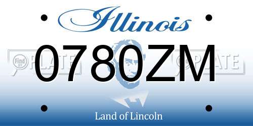 0780ZM Illinois License Plate