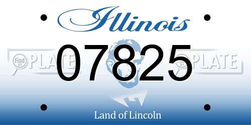 07825 Illinois License Plate