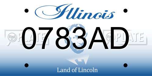 0783AD Illinois License Plate